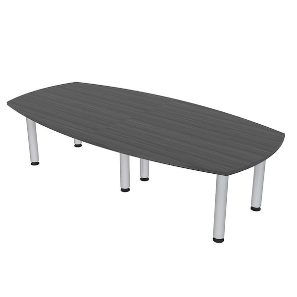 45 in W, 96 in L, 29 in H, Engineered Wood Top, Grey